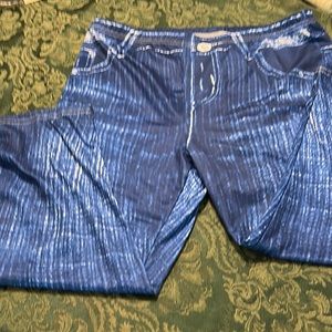 These are not denim. They are 100 points per cent polyester.